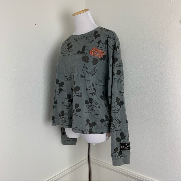Disney Artist Series Mickey Mood Long Sleeve Shirt MM Script Bret Iwan Womens L - Picture 5 of 14